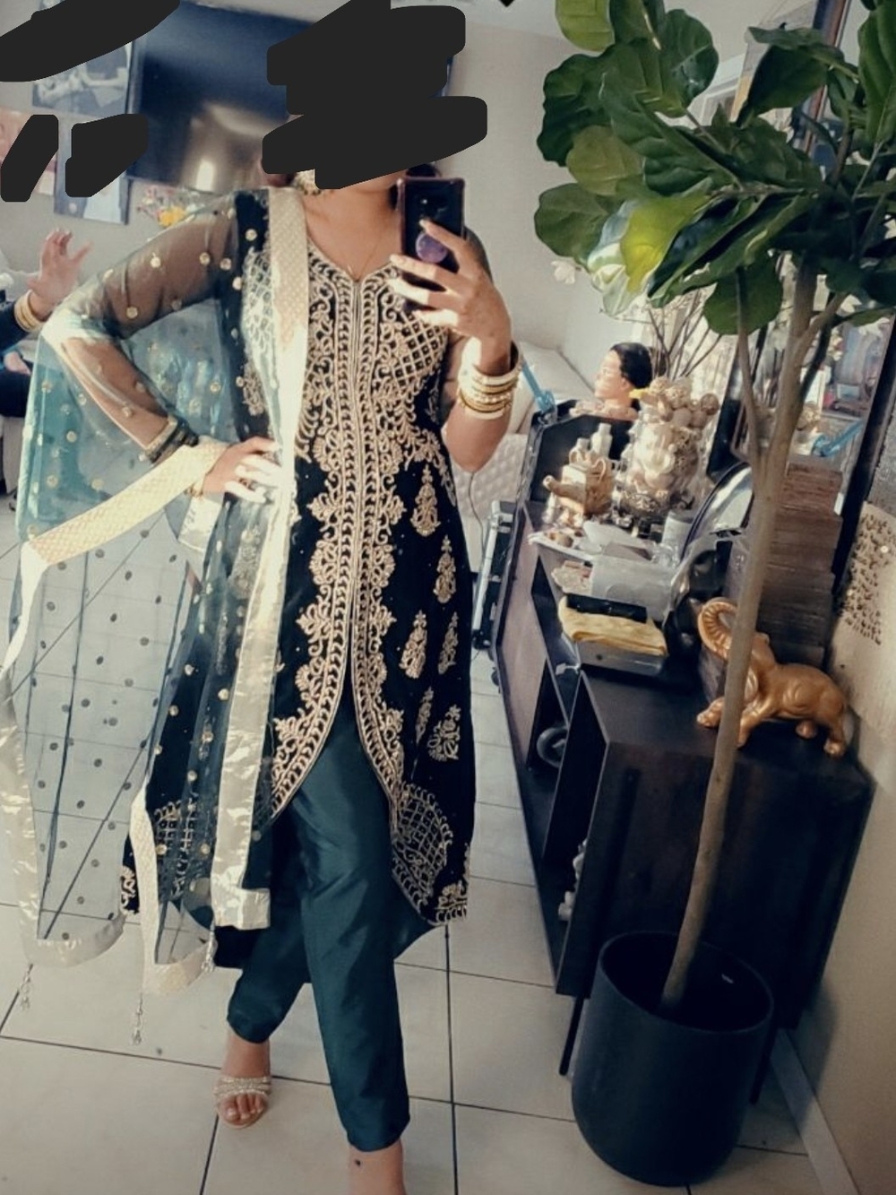 Embroidered Green Women’s Formal Salwar Suit